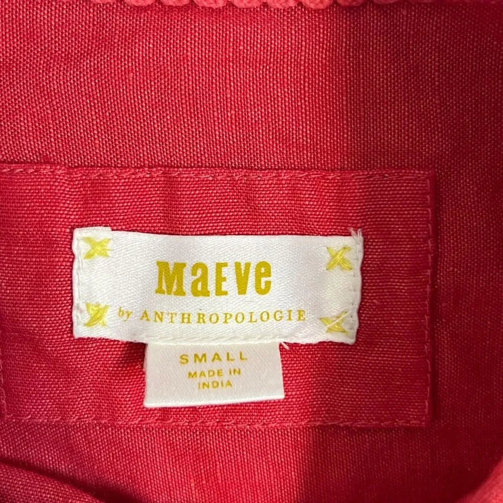 Maeve Red Button Down Shirt - Picture 2 of 11